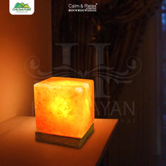 Decorative and Natural Dehumidifier Cube Shape Himalayan Crystal Salt Lamp