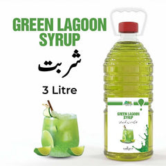 Green Lagoon Syrup / Green Lagoon Sharbat / 3 Liter Institutional Bulk For HORECA Family, Hotels, Restaurants, Catering, Cafes