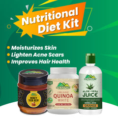 Nutritional Diet Kit – Boost Wellness with Aloe Vera Juice, (Orange Flavor), Earthly Quinoa Seeds & Sweet Sidr Beri Honey for a Healthier You