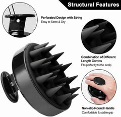 Silicon Head Scalp Massage Brush Shampoo Massager Brush with Soft Silicone Bristles For All Type Of Hairs Straight Curly Wet Dry For Men Women Children