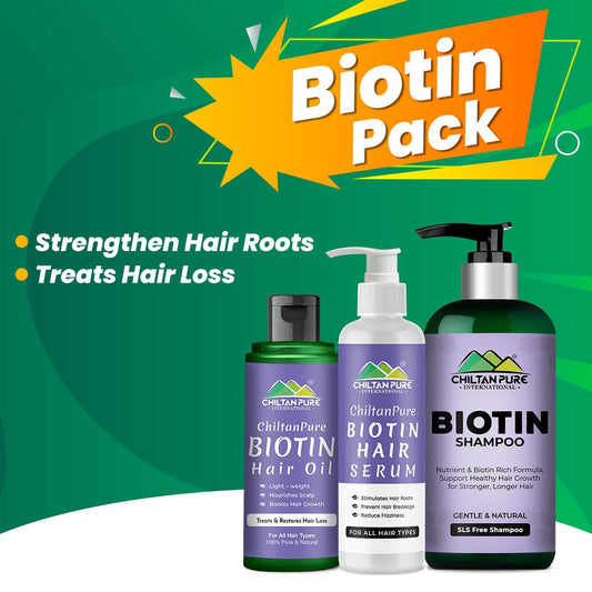 Biotin Hair Growth Kit - Strengthen Hair Roots, Treats Hair Loss & Promotes Healthy Hair Growth,, Doctor's 👨⚕️ Recommended - ChiltanPure