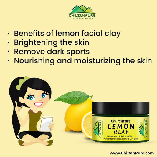 Lemon Clay – Deep cleanse pores, Make Dark Spots Light, Reduce Inflammation-High PH Levels – 100% Organic - Mamasjan