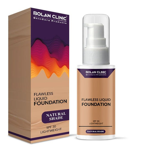 Natural Shade Foundation - Protects from Sun Damage SPF 30, Gives Matte Finish & Brightens the Face Makeup Appearance! - Mamasjan