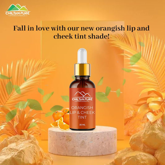 Orangish Lip & Cheek Tint - Pure Organic Liquid stain for lips, cheeks & eyelids - 100% Organic Lip Stain - Mamasjan