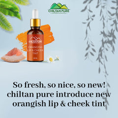 Orangish Lip & Cheek Tint - Pure Organic Liquid stain for lips, cheeks & eyelids - 100% Organic Lip Stain - Mamasjan