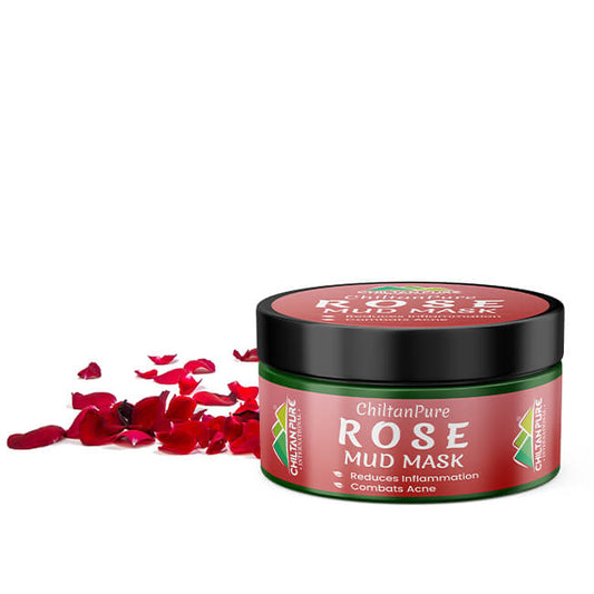 Rose Mud Mask - Brightens Skin, Shrinks blackheads Absorb Excess Oil & Boosts Blood Circulation - Mamasjan