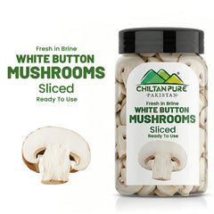 White Button Mushrooms Sliced / سلائسڈ سفید بٹن مشرومز / Sliced Safaid Button Mushrooms