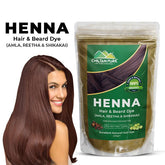 Henna Hair and Beard Dye (Amla, Retha, Shikakai) – Boosts Hair Growth, Prevents Dandruff, Makes Hair Strong & Shiny 200gm - Mamasjan