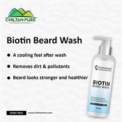 Biotin Beard Wash – Remove Dirt, Oil & Pollutants, Makes Beard Soft & Smooth, Fights Frizz, Flakes & Itchiness 150ml,, Doctor's 👨‍⚕️ Recommended