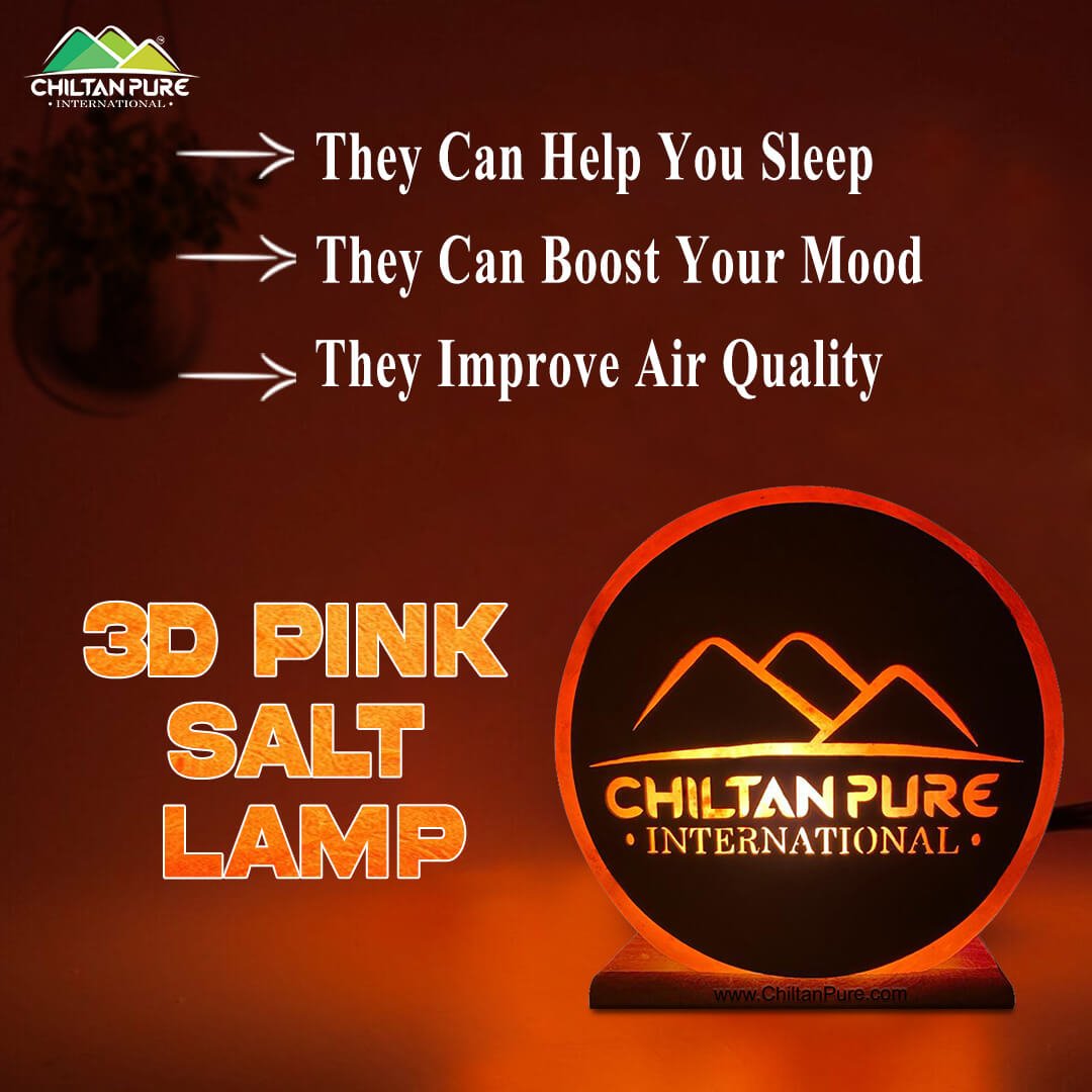 3D Pink Salt Lamp [Large] – Live natural, perfect piece that purifies air & relieves stress, Reduces allergy & asthma – 100% pure natural salt lamp - ChiltanPure