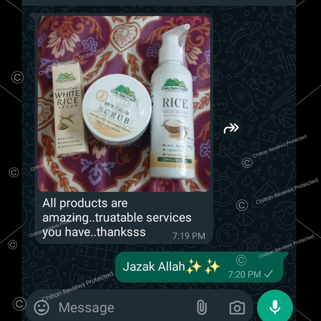 ChiltanPure Rice Face and Body Scrub packaging