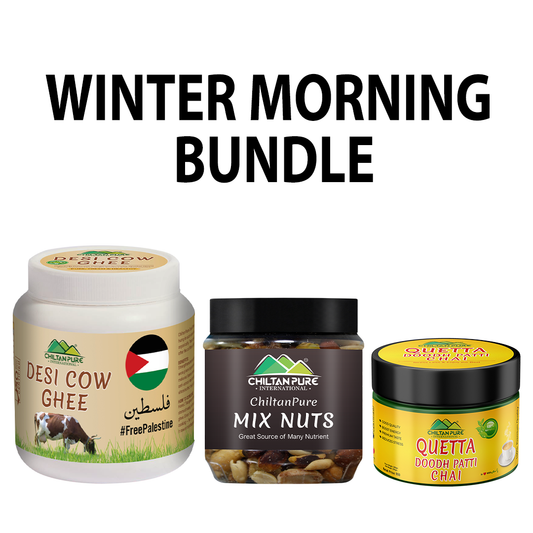 Winter Morining Bundle - Desi cow ghee, Mix nuts, Quetta doodh patti chai