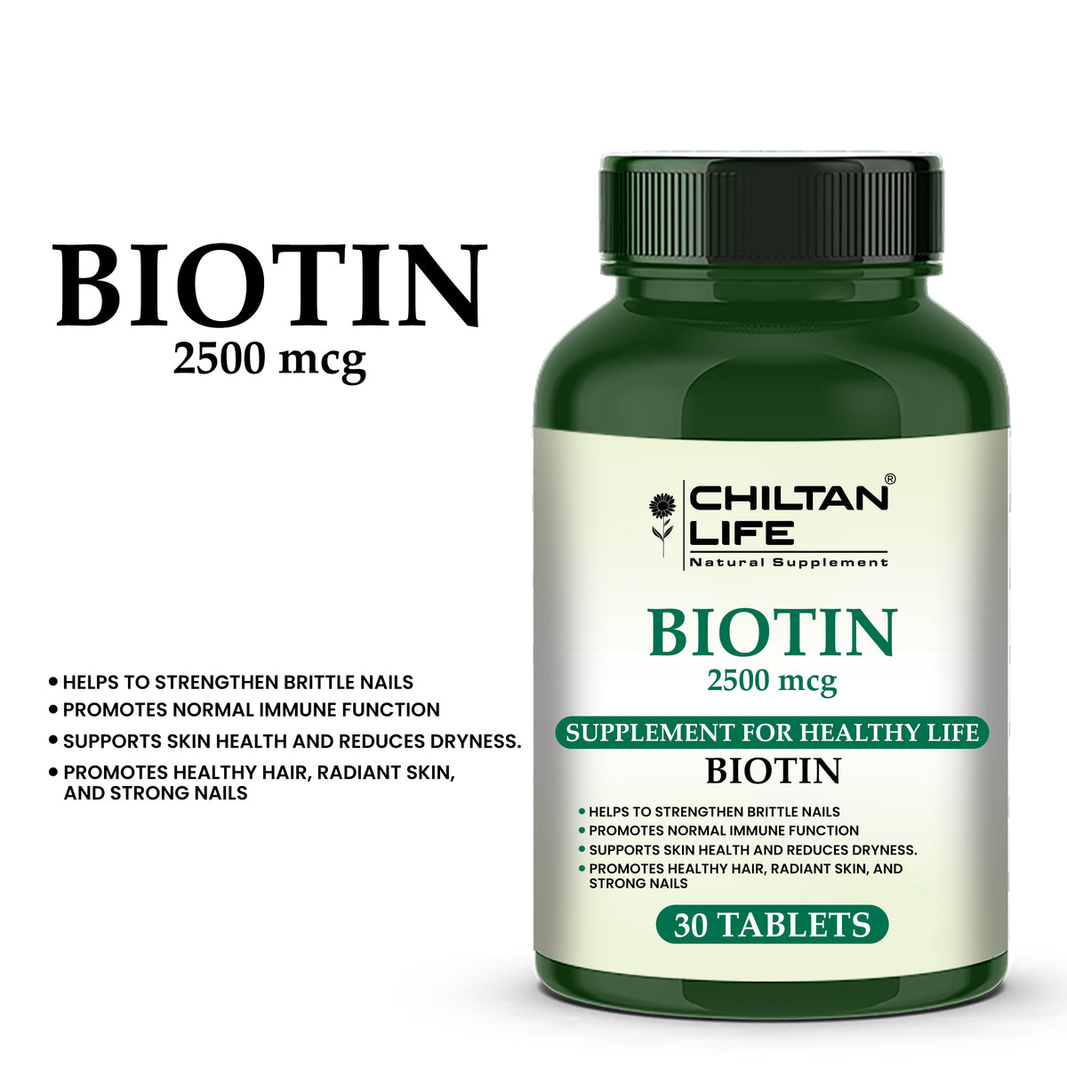 Biotin Tablets - 30 (2500mcg)
