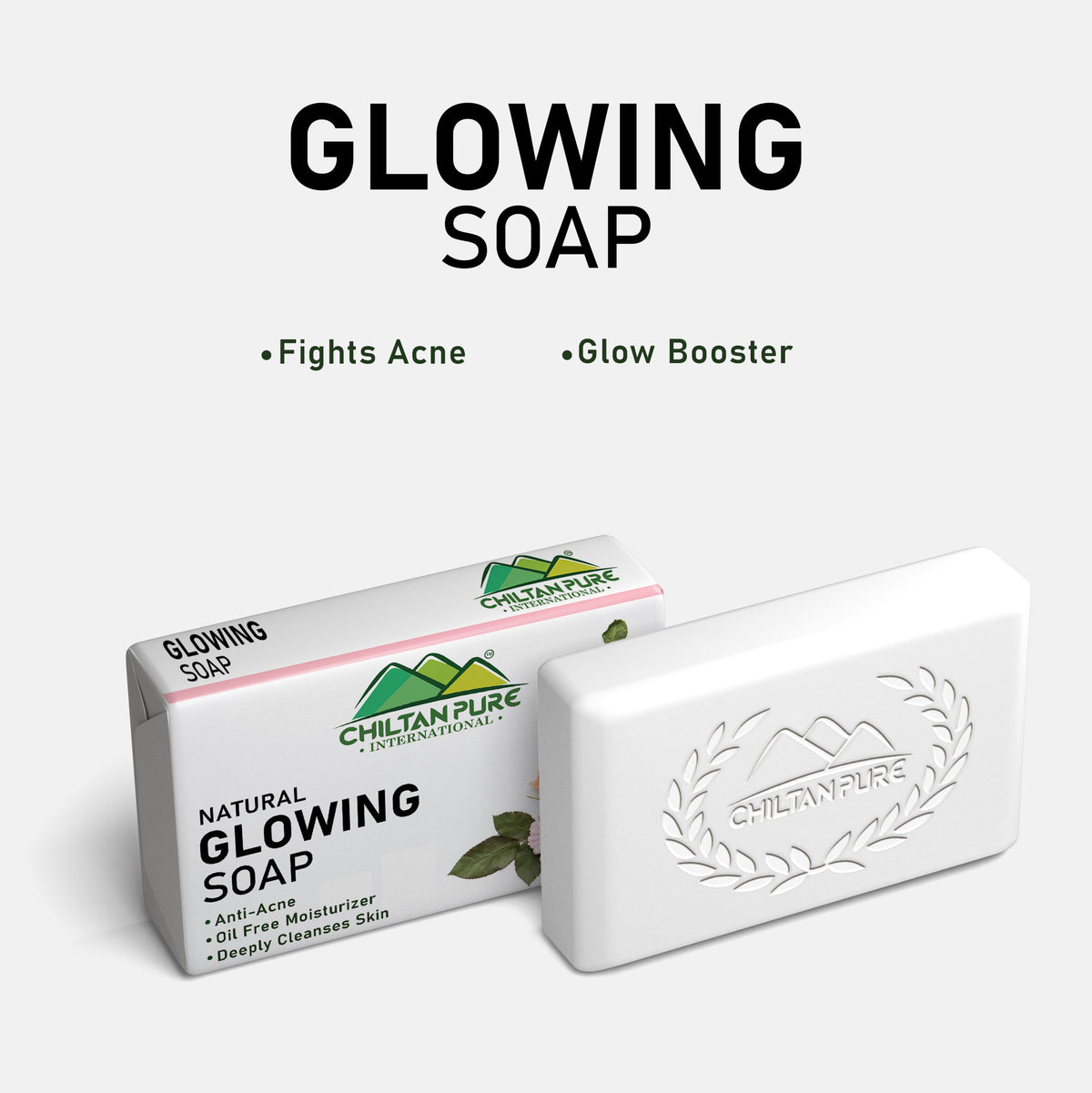 Glowing Natural Herbal Soap – Oil Free, Anti – Acne, Anti – Pigmentation & Enhances Skin’s Youthful Glow!! 110gm