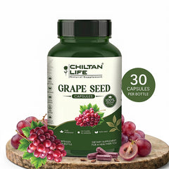 100% Natural Grape Seed Capsules - 500mg, 30 Count