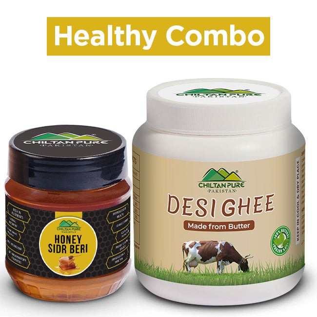 Healthy Combo of Pure Honey & Desi Cow Ghee – Strengthen Bones, Improve Cholesterol Levels, Good for Heart & Boosts Digestion