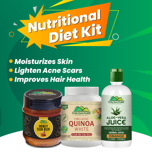 Nutritional Diet Kit – Boost Wellness with Aloe Vera Juice, (Orange Flavor), Earthly Quinoa Seeds & Sweet Sidr Beri Honey for a Healthier You