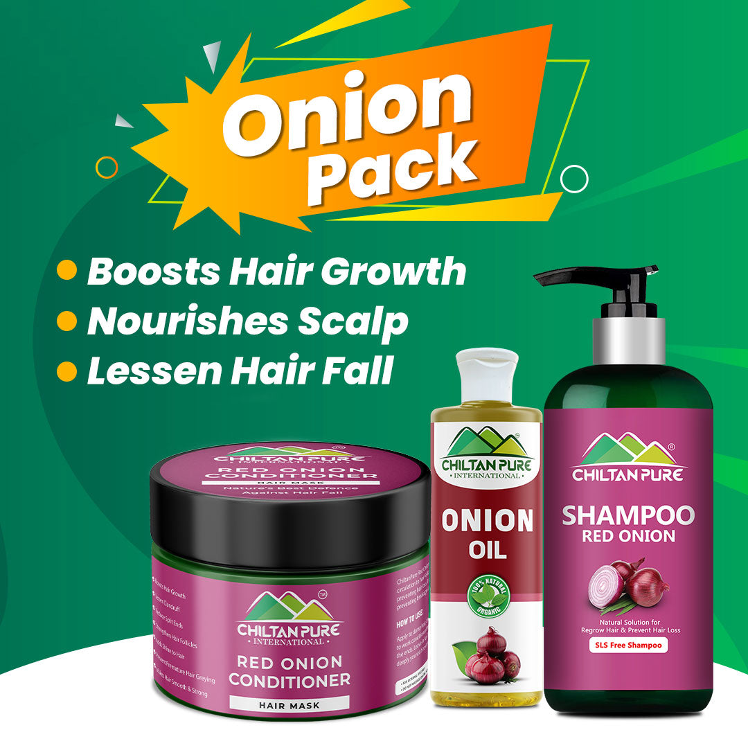 Onion Pack-Boosts Hair Growth, Nourishes Scalp, Lessen Hair Fall