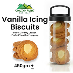 Vanilla Icing Biscuit Cookies / Made With Organic Desi Butter, Bakery Biscuit