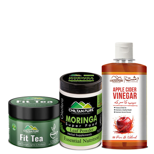 Weight Loss Kit - Apple Cider Vinegar, Moringa Powder Super Food,Fit Tea