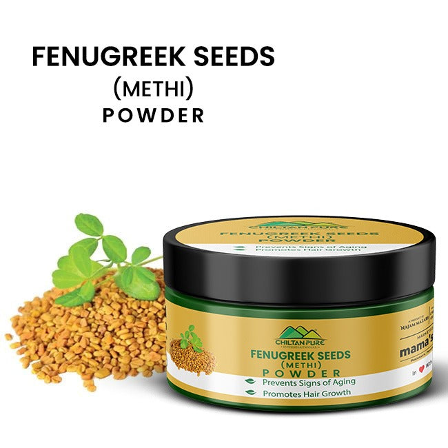 Fenugreek Methi Seed Powder میتھی 🌱 Help in Weight Loss, Boosts Hair Growth, Revives Damaged Hair, Cures Itchy Scalp & Prevents Premature Greying, 🥇 Top Rated Powder