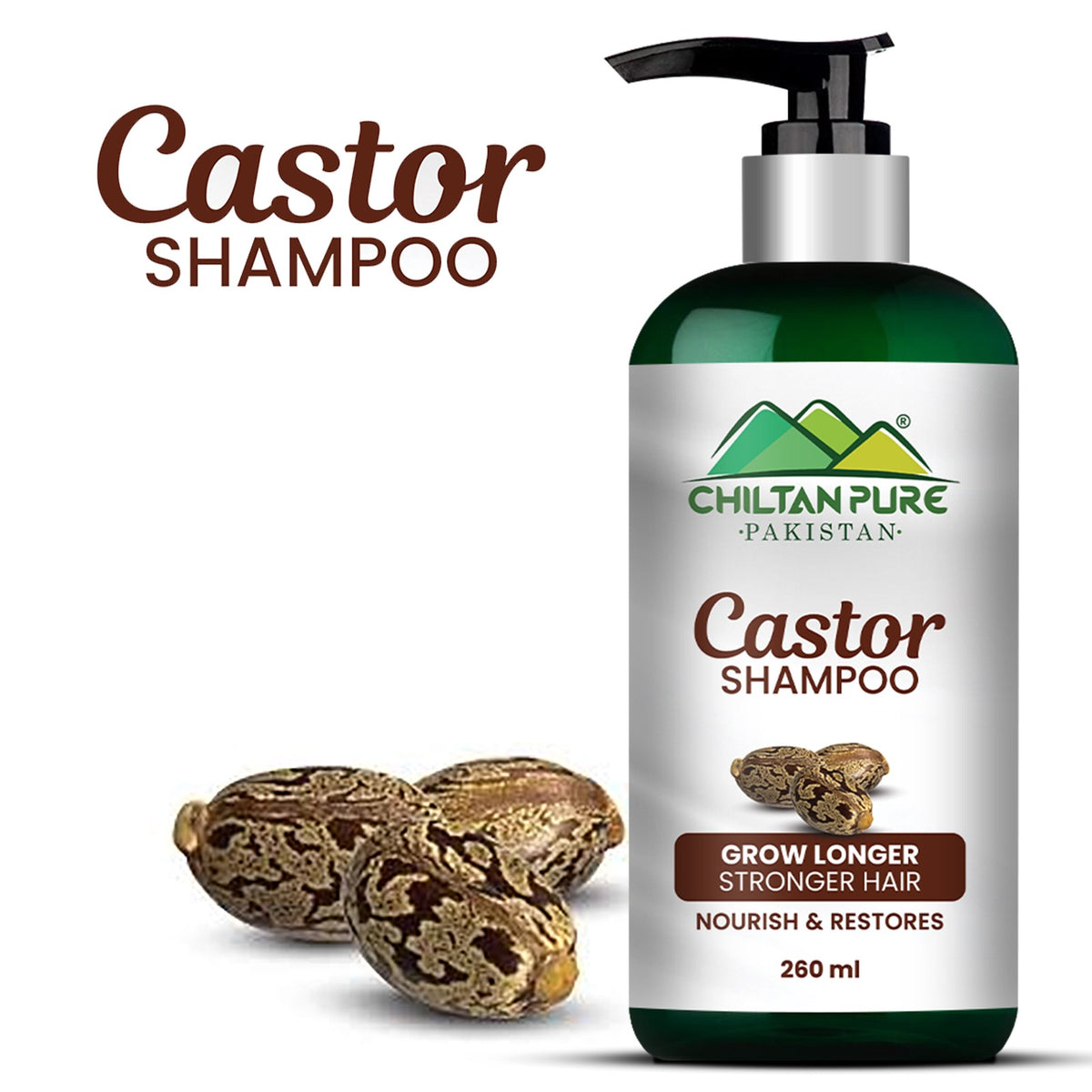 Castor Shampoo – Helps Moisturize & Regrow Strong Healthy Hair [ارنڈی] 250ml