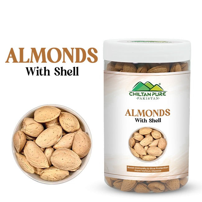 Almonds With Shell /  بادام چھلکے کے ساتھ / Chilke ke sath Badam / Gross wight 500gm±