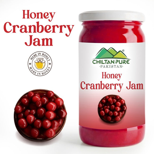 Cranberry Jam (Made in Honey) / کرینبیری جام / Glass packaging / 630gm