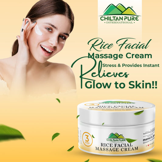 Rice Facial Massage Cream - Rejuvenates Skin, deeply cleanses, Relieves Stress & Provides Instant Glow to Skin!!