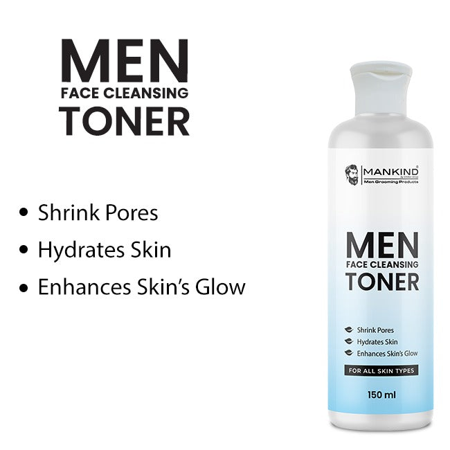 Men Face Cleansing Toner – Hydrates Skin, Shrink Pores, Soothes Irritation, Makes Skin Glowy & Improves Skin’s Elasticity 150ml