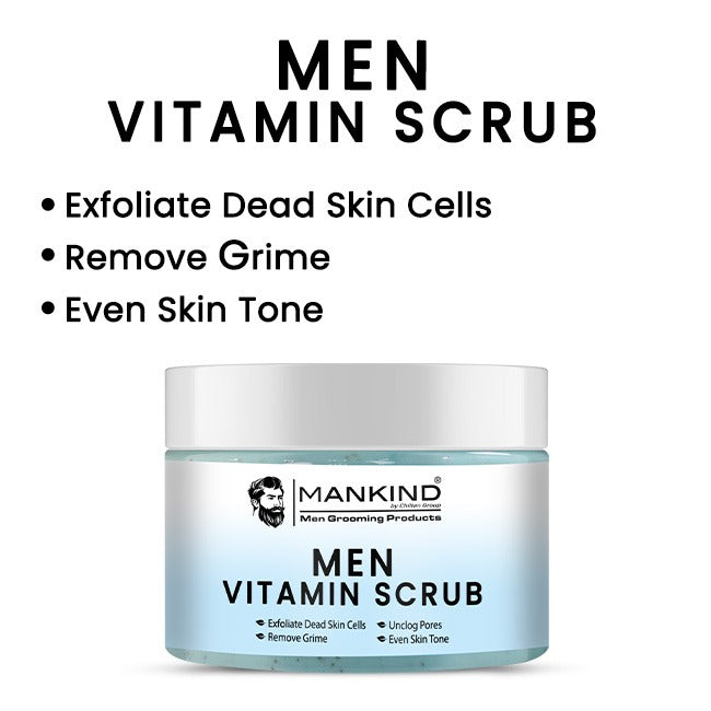 Men Vitamin Scrub – Exfoliates Dead Skin Cells, Remove Grime, Unclog Pores & Promotes Better Shave 100ml