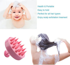 Silicon Head Scalp Massage Brush Shampoo Massager Brush with Soft Silicone Bristles For All Type Of Hairs Straight Curly Wet Dry For Men Women Children