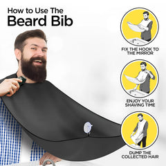 Beard Trimming Apron with Mirror Grip