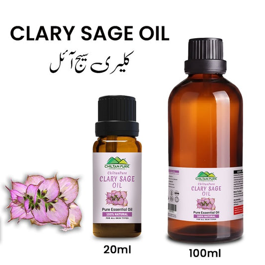 Clary Sage Essential Oil – Relieves Insomnia, Lowers Blood Pressure, Reduces Convulsions & Balances Hormones 20ml