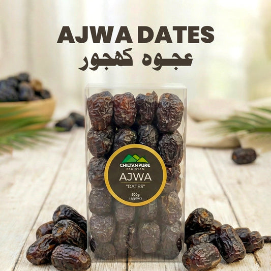 Ajwa Dates / Khajoor / عجوہ کھجور / Nature's Sweet Elegance for Exquisite Taste and Nutritional Delight - ChiltanPure