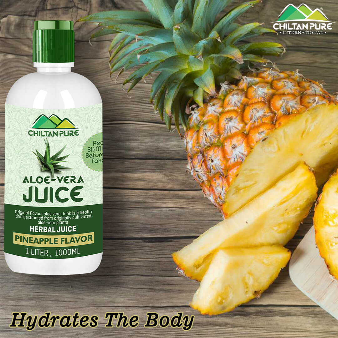 Aloe Vera Juice [Pineapple Flavour] – Natural Hydrator, Better Liver Function & Nutritious Booster [ایلو ویرا] 1000 ML - ChiltanPure