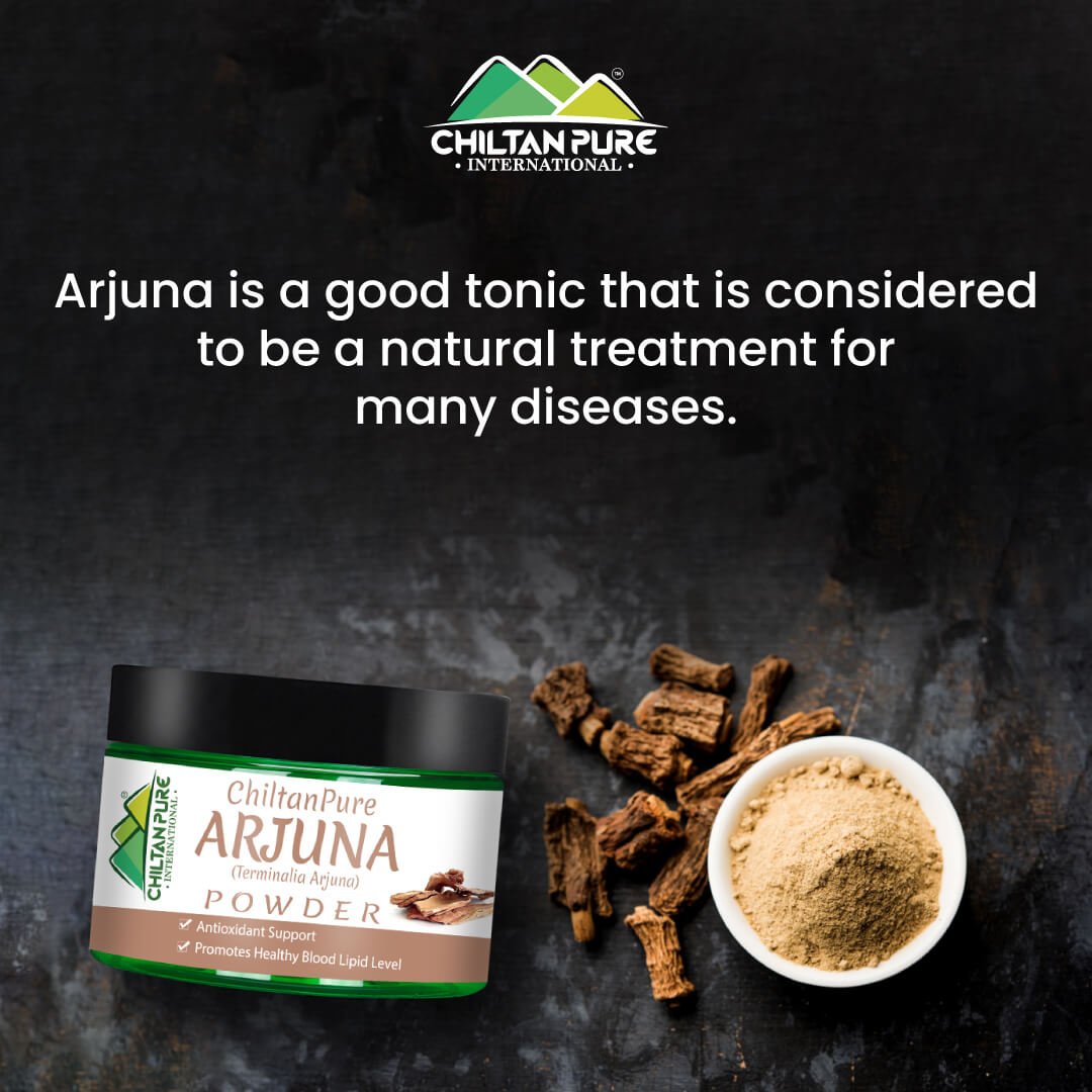 Arjuna Powder (Terminalia Arjuna) – Contains Antioxidants, Supports Cardiovascular Health, Promotes Healthy Blood Lipid levels & Immunity 65mg - ChiltanPure