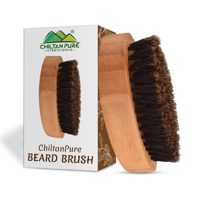 Beard Brush – Reduce Beard Curls, Deep Cleanse Beard, Adds Shine to Beard, Great for Grooming & Styling Beard!! - ChiltanPure