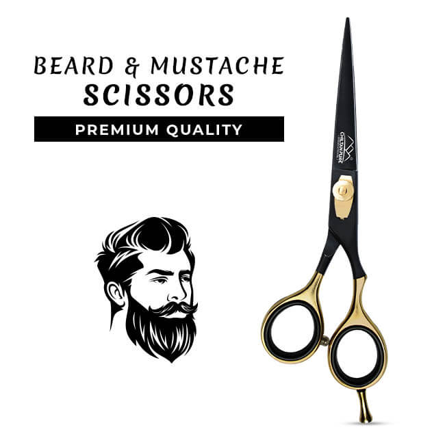 Beard & Moustache Trimming Scissors – For Grooming, Cutting & Styling of Moustache & Beard - ChiltanPure