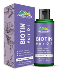 Biotin Hair Oil – Boosts Hair Growth, Deep Hair Treatment, Anti - Dandruff, Makes Hair Smooth & Shiny,, Doctor's 👨‍⚕️ Recommended - ChiltanPure