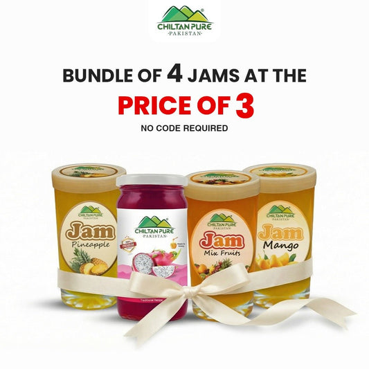 Bundle Of 4 Jams At The Price Of 3 / Pineapple Jam / Mix Fruit Jam / Mango Jam / Dragon Fruit Jam - ChiltanPure