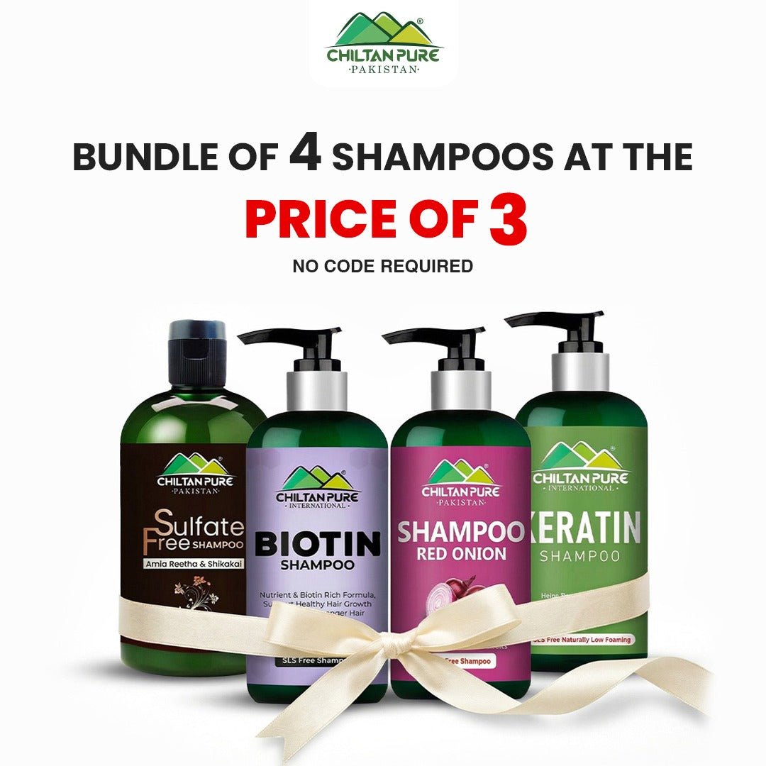 Bundle Of 4 Shampoo At The Price Of 3 / Biotin Shampoo / Onion Shampoo / Keratin Shampoo / Sulphate Free Shampoo - ChiltanPure