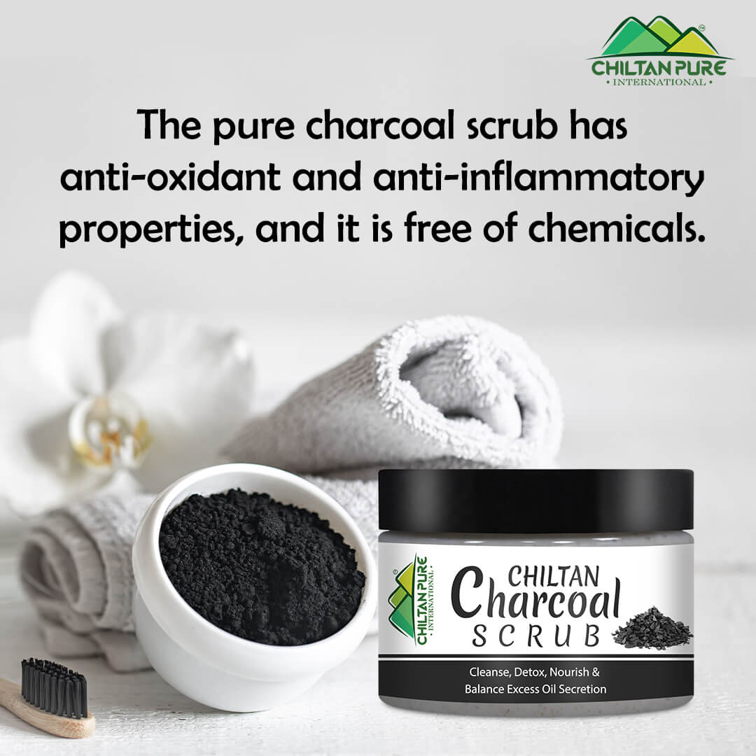 Charcoal Face & Body Scrub – Exfoliates Dead Flaky Skin, Removes Blackhead, Acne & Acne Scars, Minimizes Pores - Mamasjan