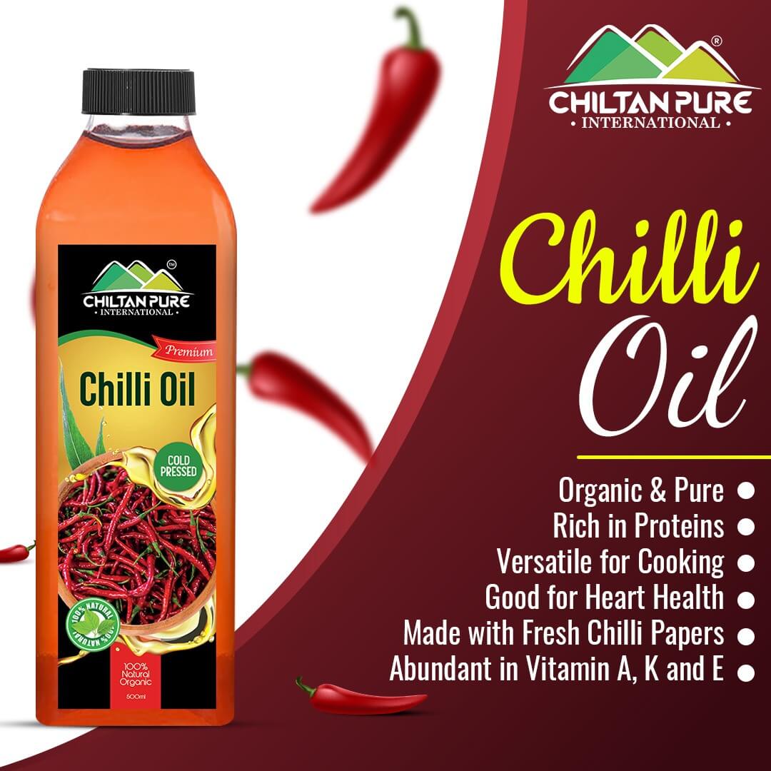 Chilli Oil - Best Option for Cooking, Spice Up Your Taste Buds, Good for Heart Health, Rich in Vitamins & Iron - ChiltanPure