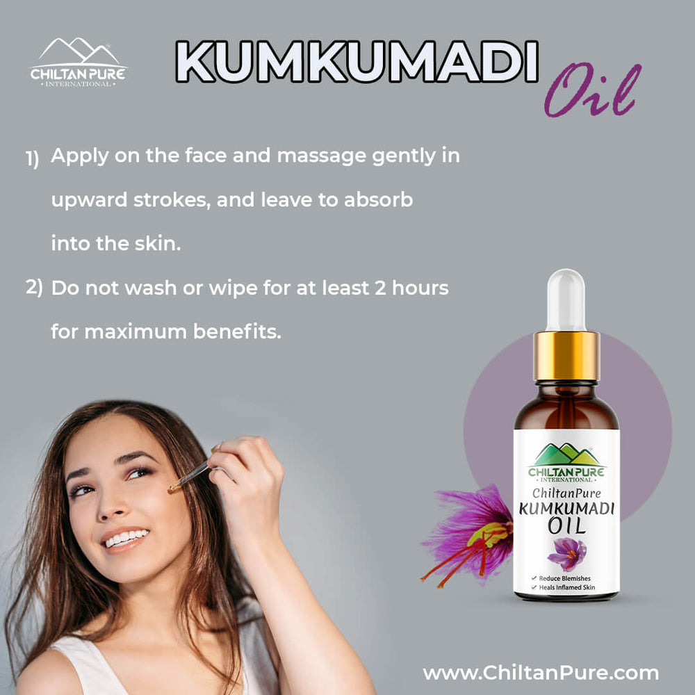 Chiltanpure Kumkumadi Oil – Deals with Hyperpigmentation, Acts as Natural Sunscreen & Promotes Skin Cell Regeneration 30ml - ChiltanPure