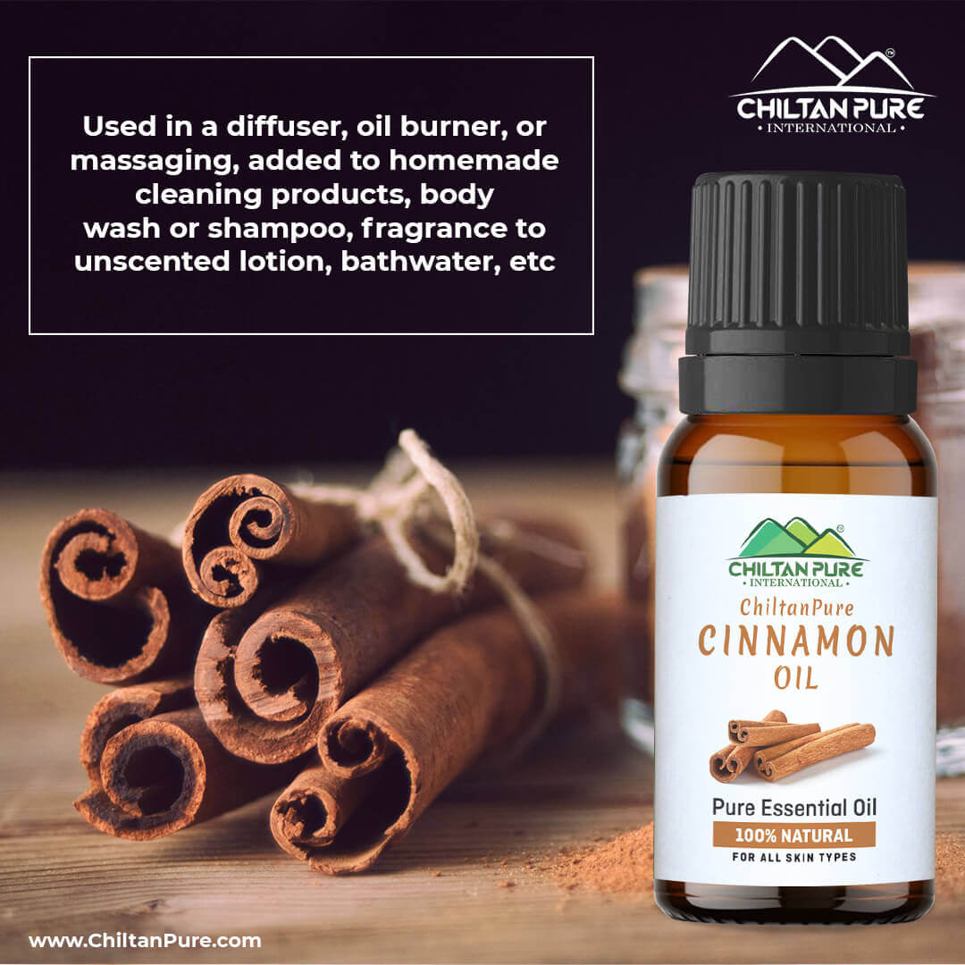 Cinnamon Essential Oil – Acts as Breathe Freshener, Immunity Booster, Reduces Sugar Cravings & Eases Chest Congestion 20ml - ChiltanPure