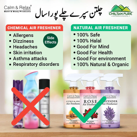 Citrus & Spicy Air Freshener - Zesty Fragrance, Eliminate Unpleasant Odours, Improves Focus & Productivity - ChiltanPure