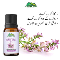 Clary Sage Essential Oil – Relieves Insomnia, Lowers Blood Pressure, Reduces Convulsions & Balances Hormones 20ml - ChiltanPure