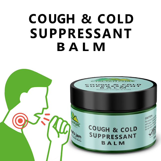 Cough Suppressant Balm – Chest Rub Balm, Relief from Cough, Cold, Nasal Decongestion, Topical Cough Suppressant 50ml - ChiltanPure