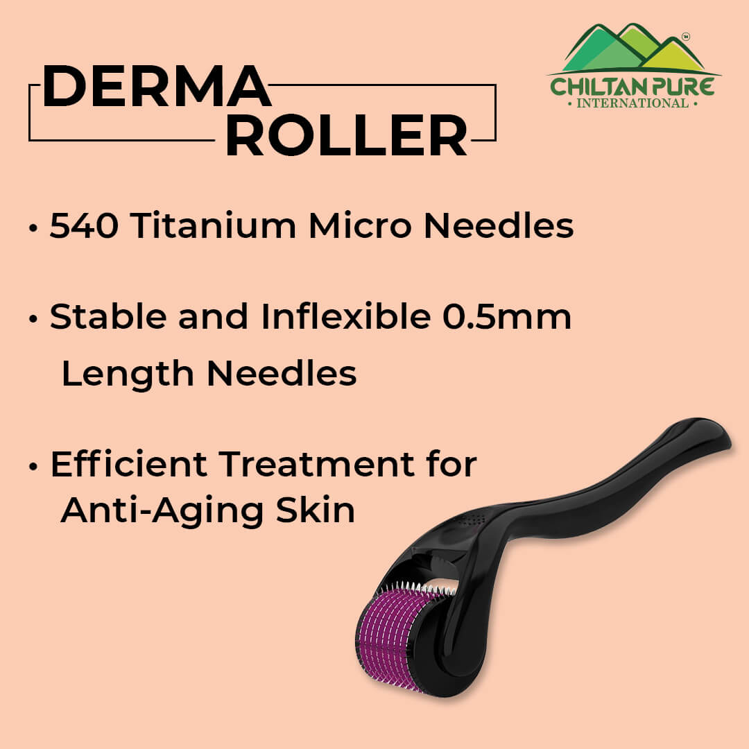 Derma Roller System – Ultra Sharp Needle Tips, Therapy for Skin Regeneration, Efficient Treatment for Anti-Aging Skin & Stretch Marks!! - ChiltanPure